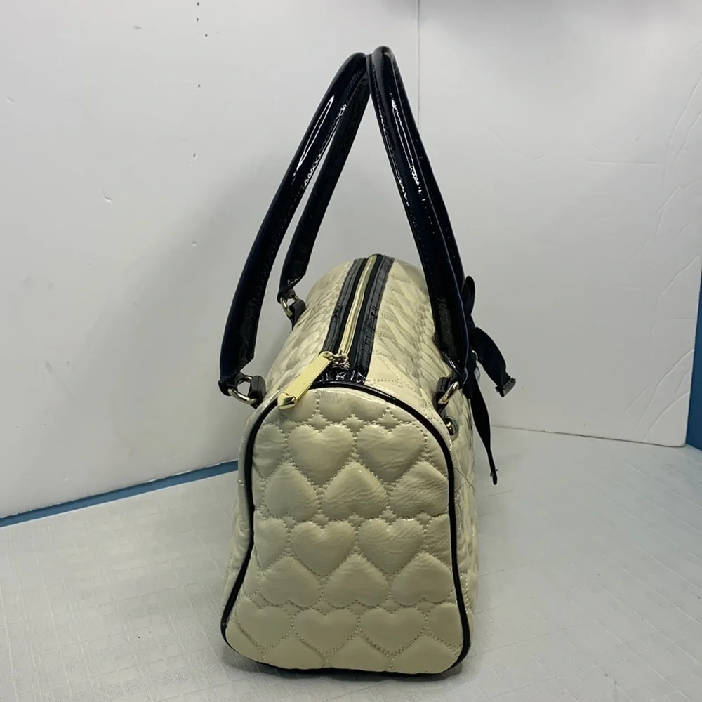 Betsey Johnson Be mine quilted hearts satchel